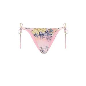 Oceanus Swimwear Lou Bikini Bottom Pink Tropical Landscape Side Tie XS New